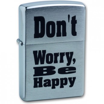 Зажигалка ZIPPO DON`T WORRY с покрытием BRUSHED_CHROME 38x13x57 мм Зажигалка ZIPPO DON`T WORRY с покрытием BRUSHED_CHROME 38x13x57 мм